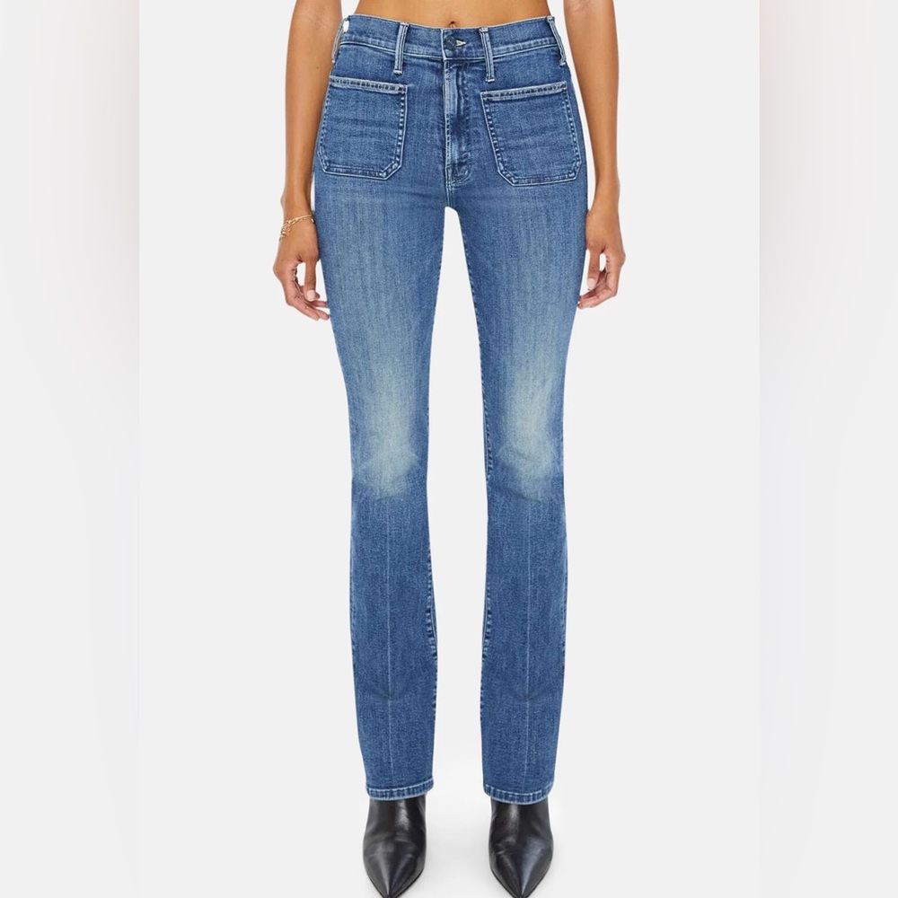 MOTHER Straight Leg Blue Jeans